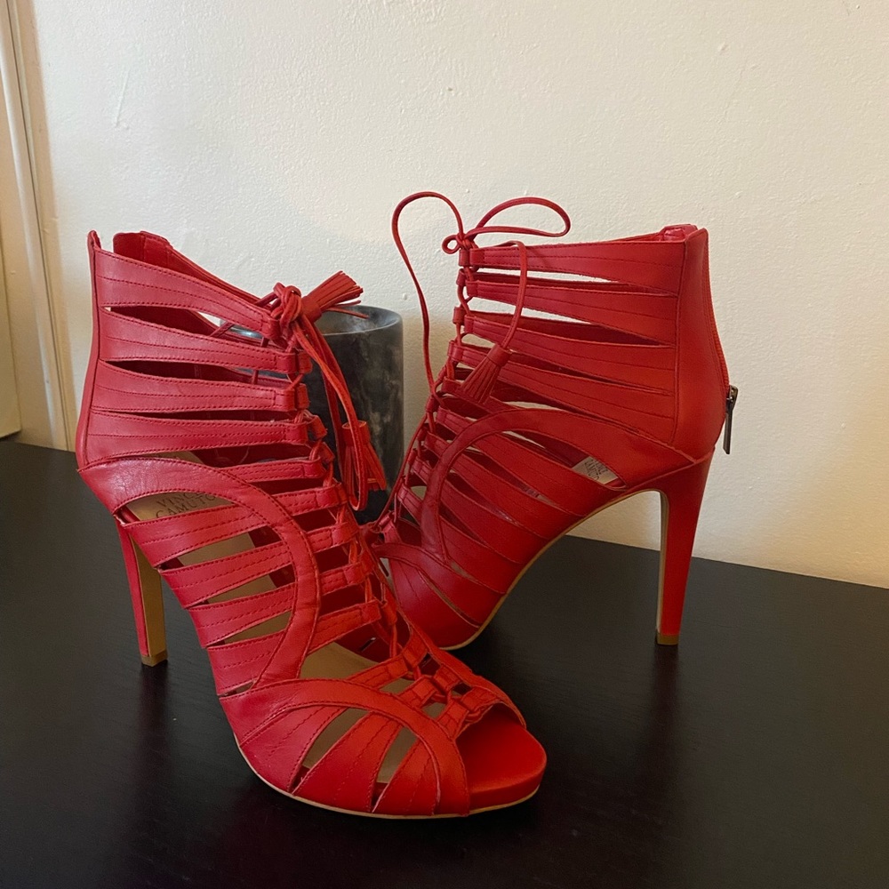 Red Vince Camuto Strappy Heels